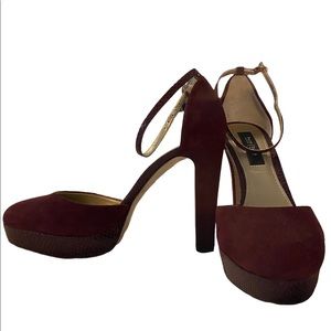 WHBM Velvet Maroon Sandals